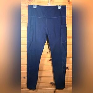 NWT Baleaf Water Resistant Leggings Navy Blue Womens XL Hiking Running Pockets